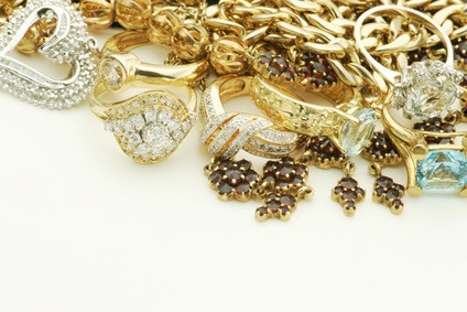 Vintage jewelry with gold and diamonds